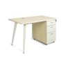 Bàn làm việc chân sắt hộc liền 1902B14H5