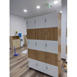 Tủ locker gỗ 15 ngăn cánh mở LK15